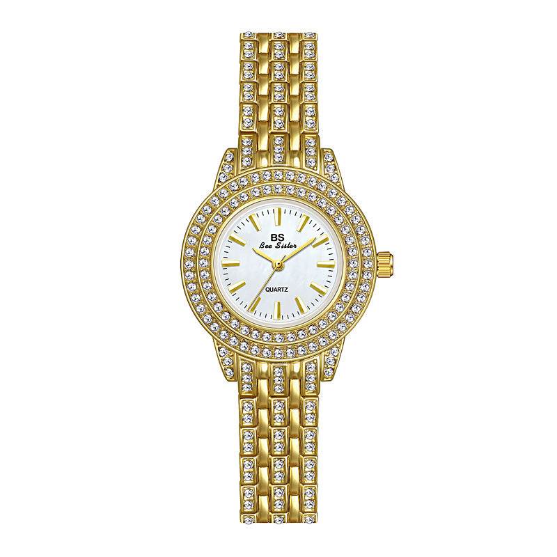Luxury Diamond Women's Watch with Mother-of-Pearl Dial - Price Value Store