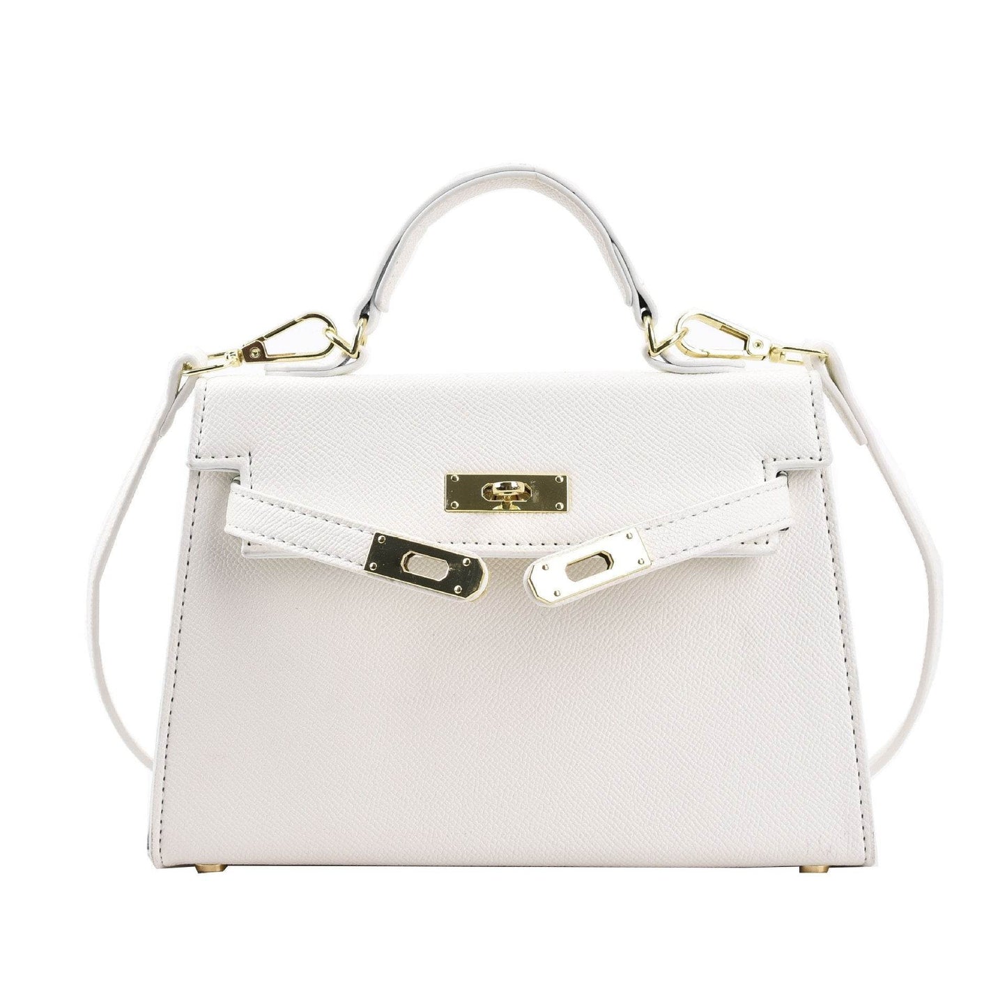 Texture Lock Portable Small Square Bag Women's 2022 New All-match Classic Shoulder Bag PU Fashion Kelly Bag - Price Value Store