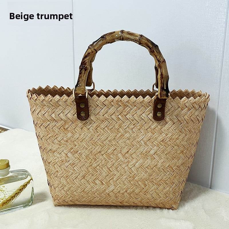 Handmade Bamboo Tote Bag Vacation - Price Value Store
