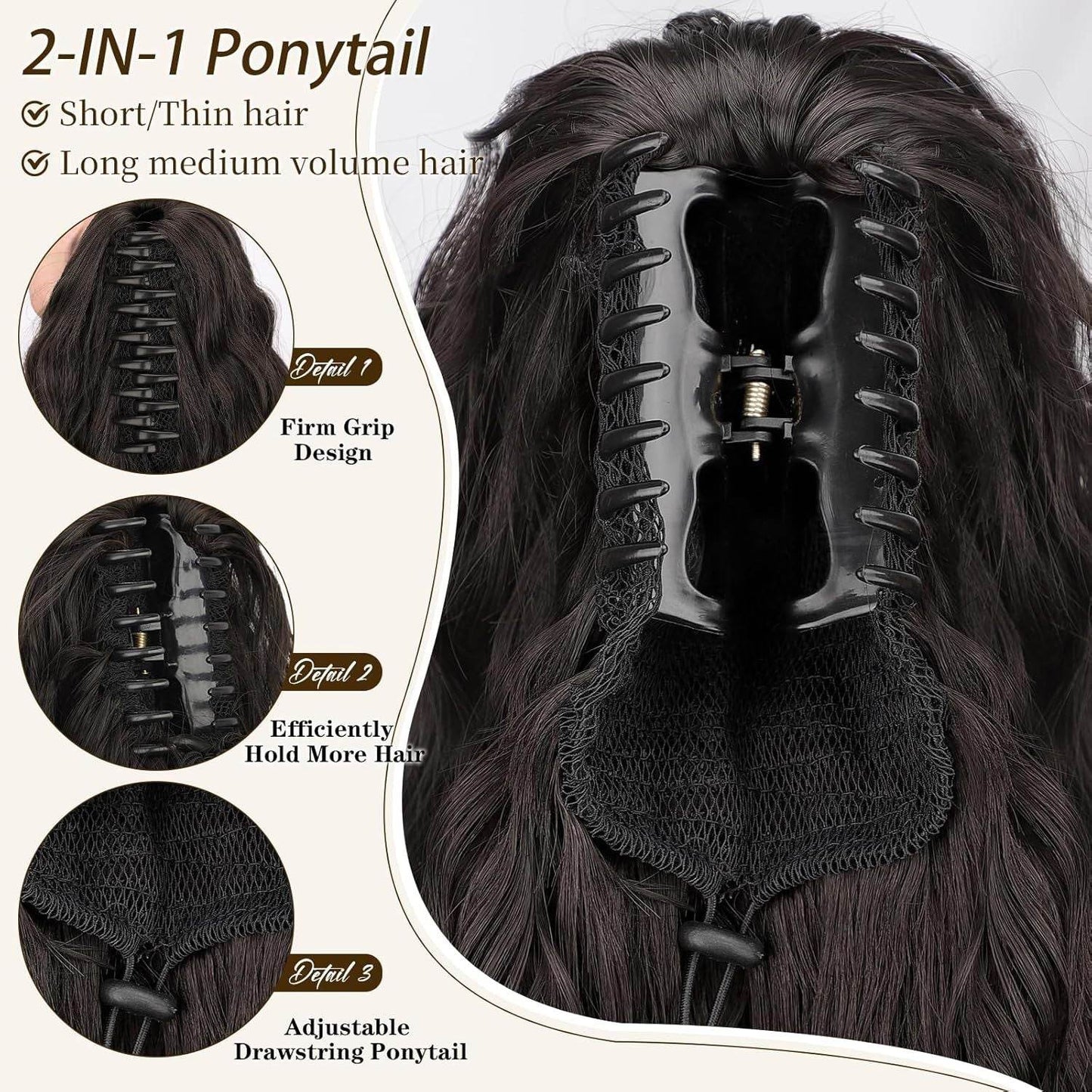 Xuchang wig grab clip ponytail corn perm long curly hair fluffy long curly hair ponytail Amazon cross-border wig - Price Value Store