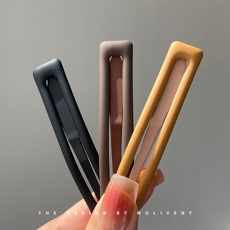 Matte Push-Type Long Hair Clips