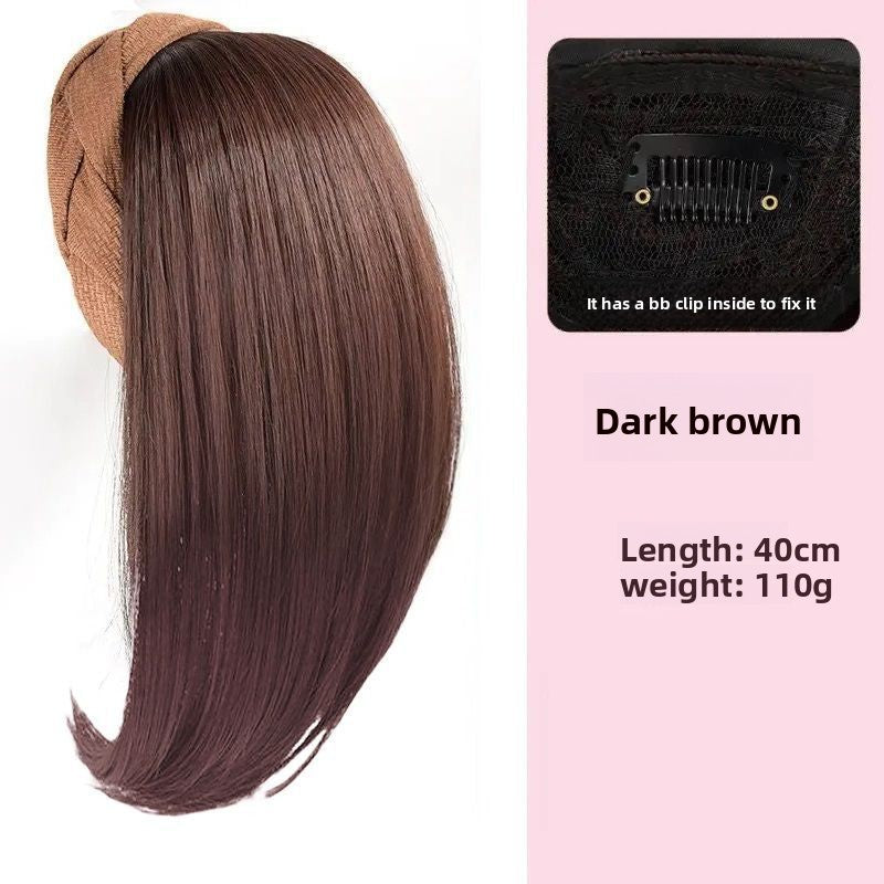 False hair band integrated high cranial top water ripple half head cover