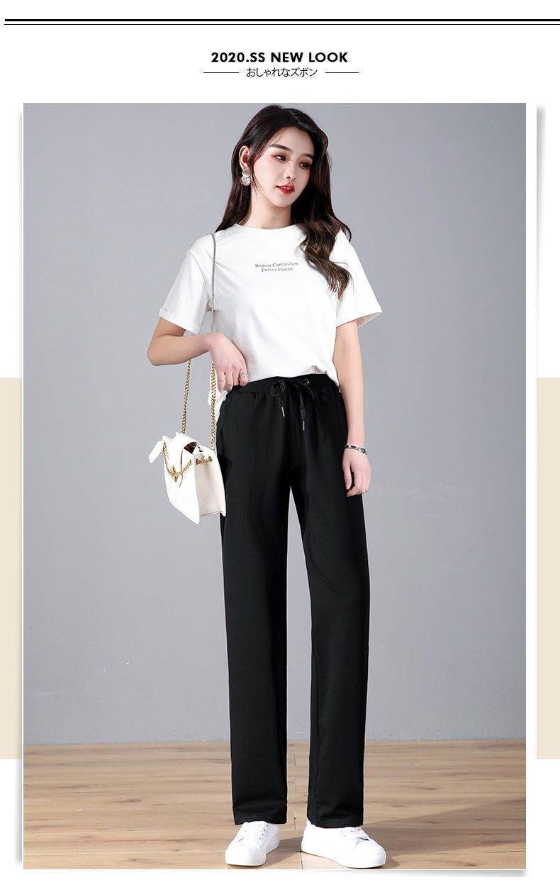 Women's High-Waisted Cotton Straight Casual Pants ? Summer Thin Elastic Trousers - Price Value Store