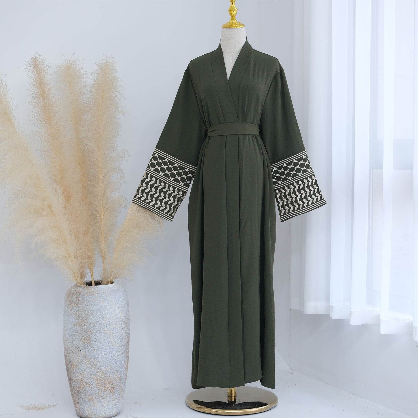 Embroidered tassel cardigan robe - Price Value Store