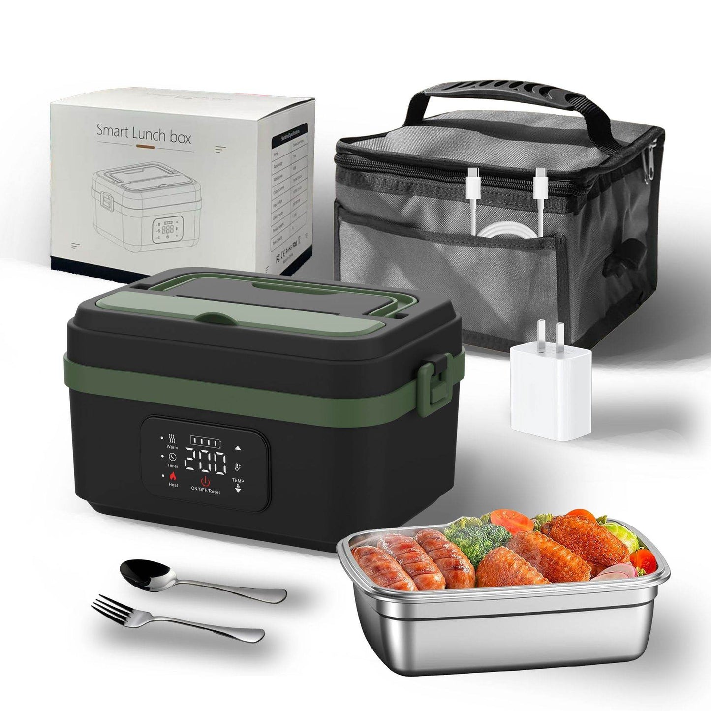 USB Charging Insulation Lunch Box with Wireless Heating - Price Value Store