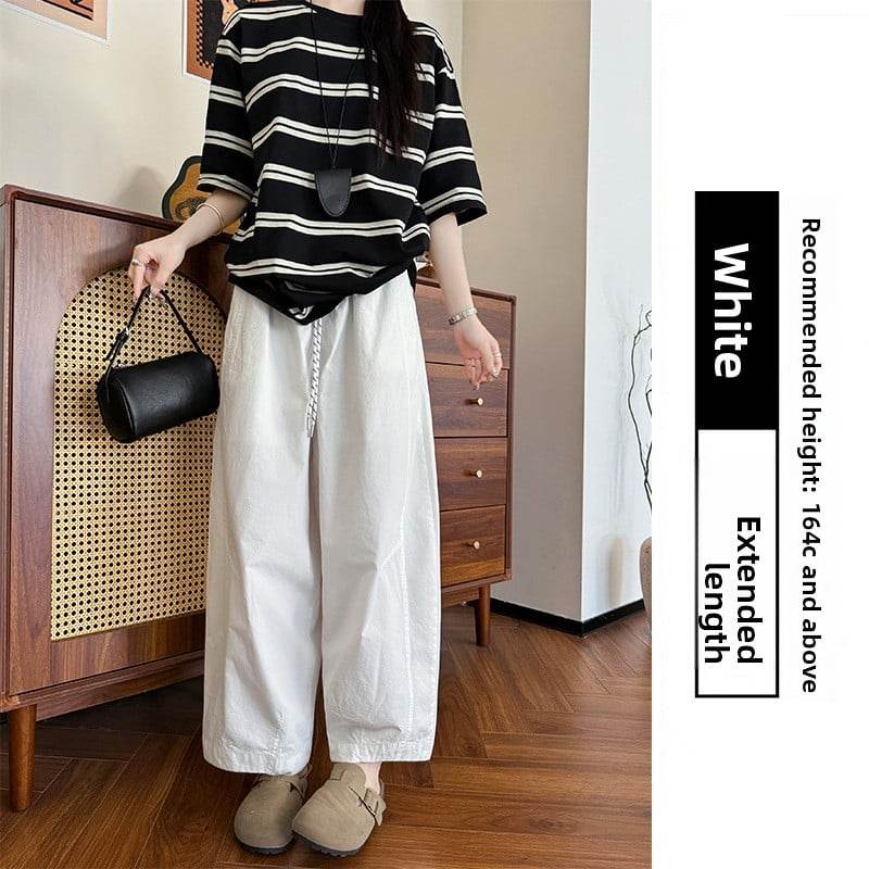 Women's High Waist Slim-fit Cropped Wide Leg Casual Pants - Price Value Store