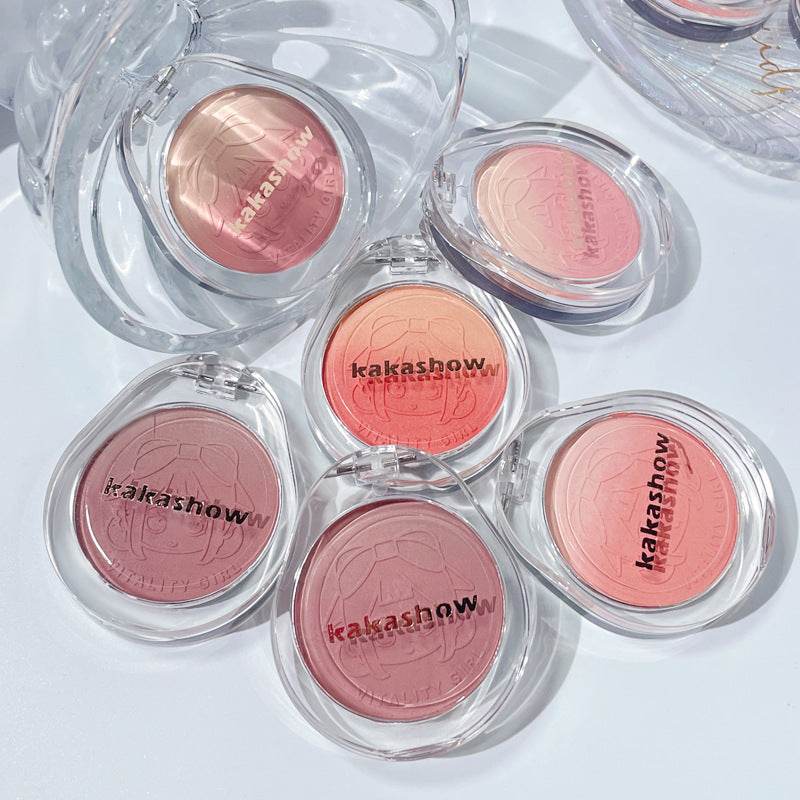 kakashow vigorous girl gradient blush matte fine flash student party daily White Peach Milk Tea Rouge - Price Value Store