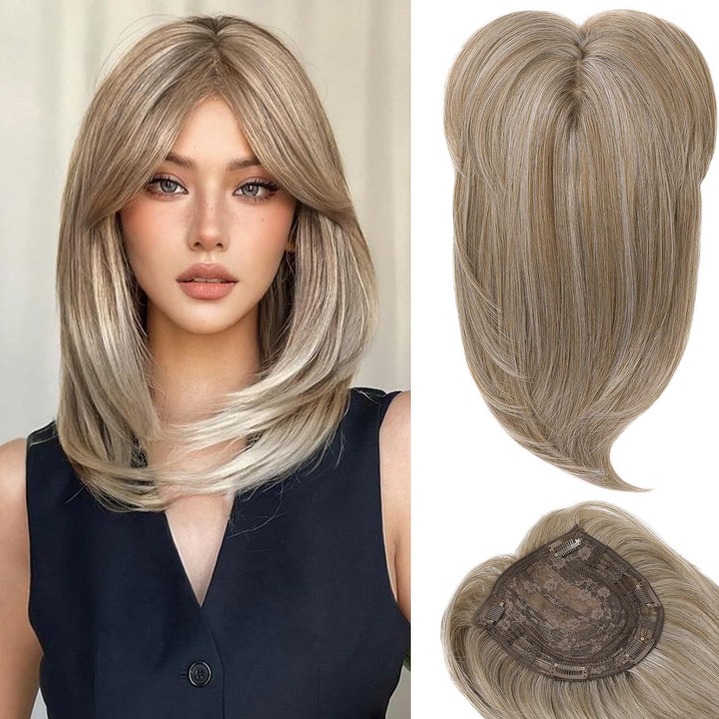 A wig for hair replacement on the top of the head