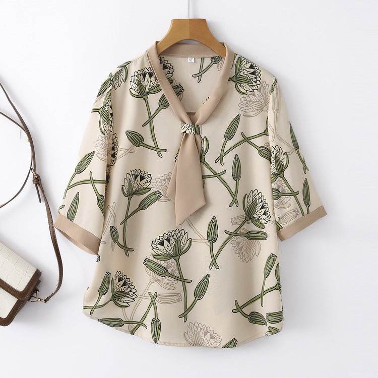 Women's Floral Print Loose Fit Summer Top and Pants Set - Price Value Store