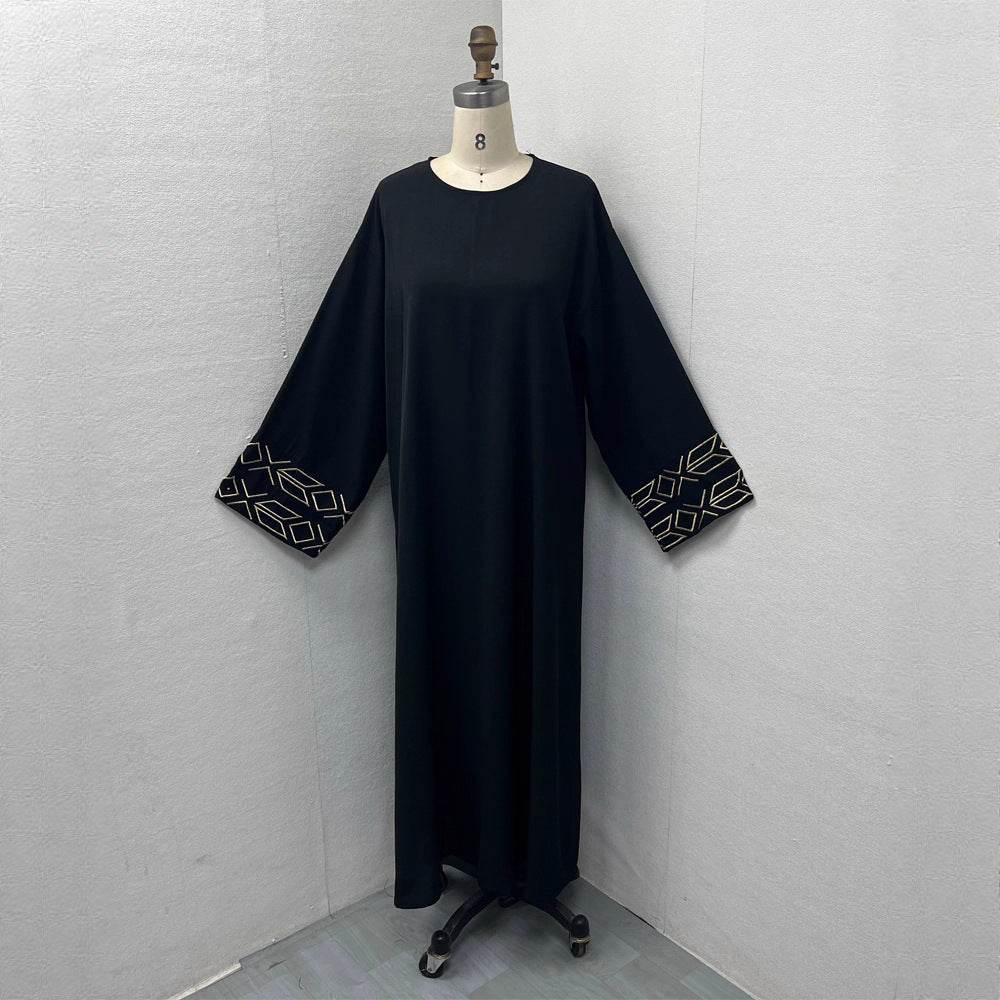 Embroidered Abaya Dress with Gold Thread - Price Value Store