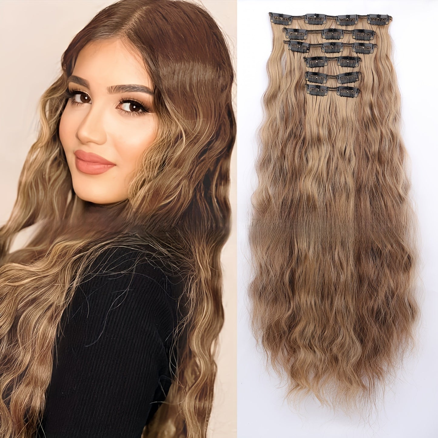 Small roll clip hair extension wig