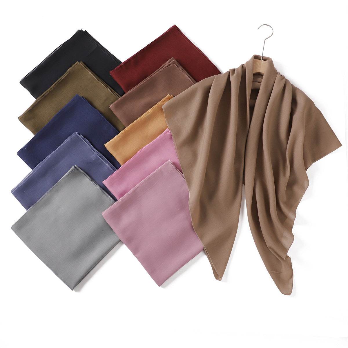 High-Quality Polyester Square Scarf Hijab Shawl - Price Value Store