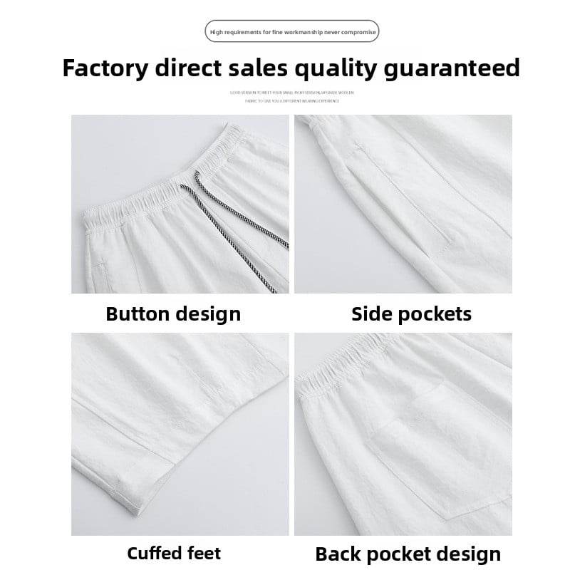 Women's High Waist Slim-fit Cropped Wide Leg Casual Pants - Price Value Store