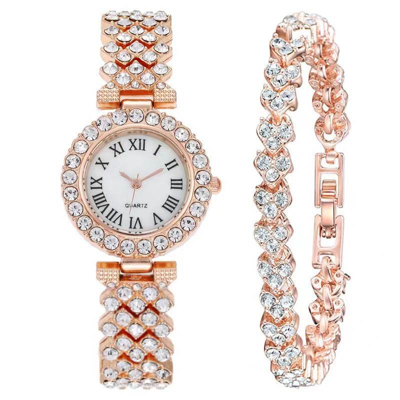 Elegant Starry Quartz Women's Watch with Matching Bracelet (Silver/Gold/Rose Gold) - Price Value Store