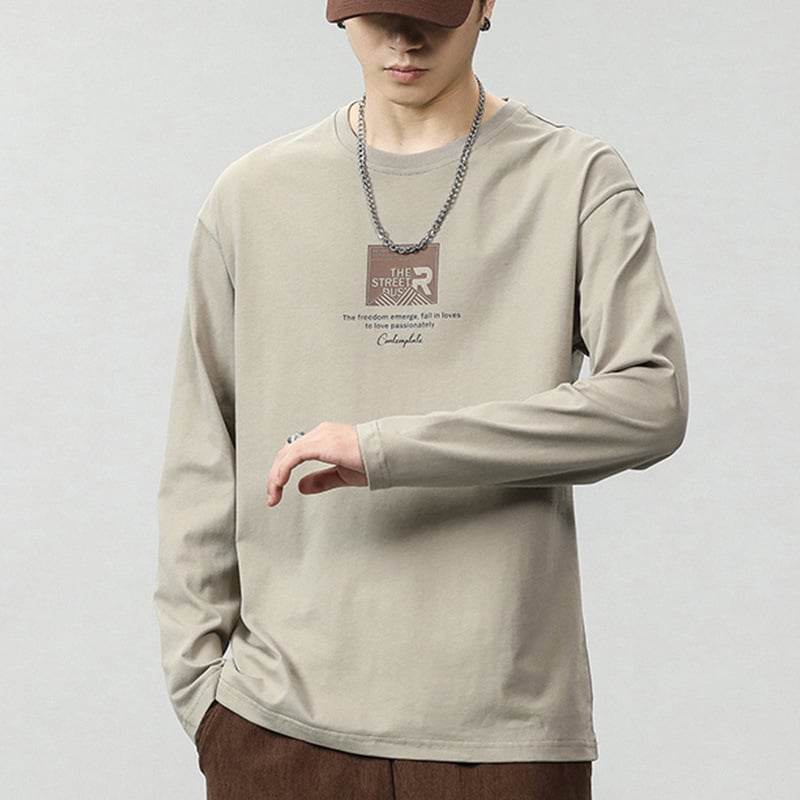Fashionable printed long-sleeved T-shirt - Price Value Store