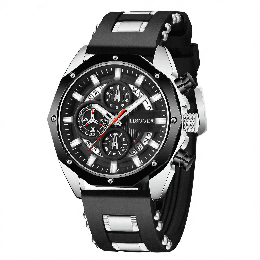 Quartz Men's Watch with Silicone Strap and Automatic Calendar - Price Value Store