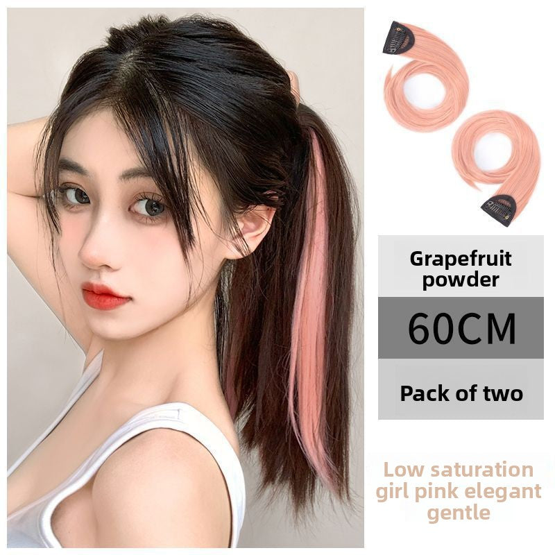 Wig female piece dyed gradient hair piece