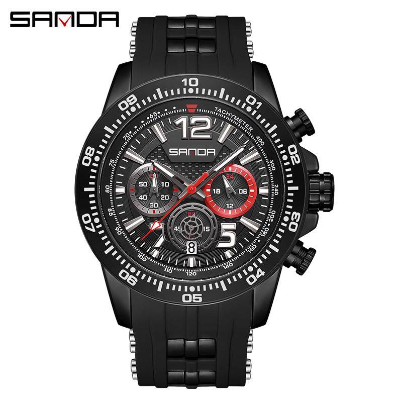 Men's Fashion Three-Eye Six-Pin Waterproof Quartz Watch - Price Value Store