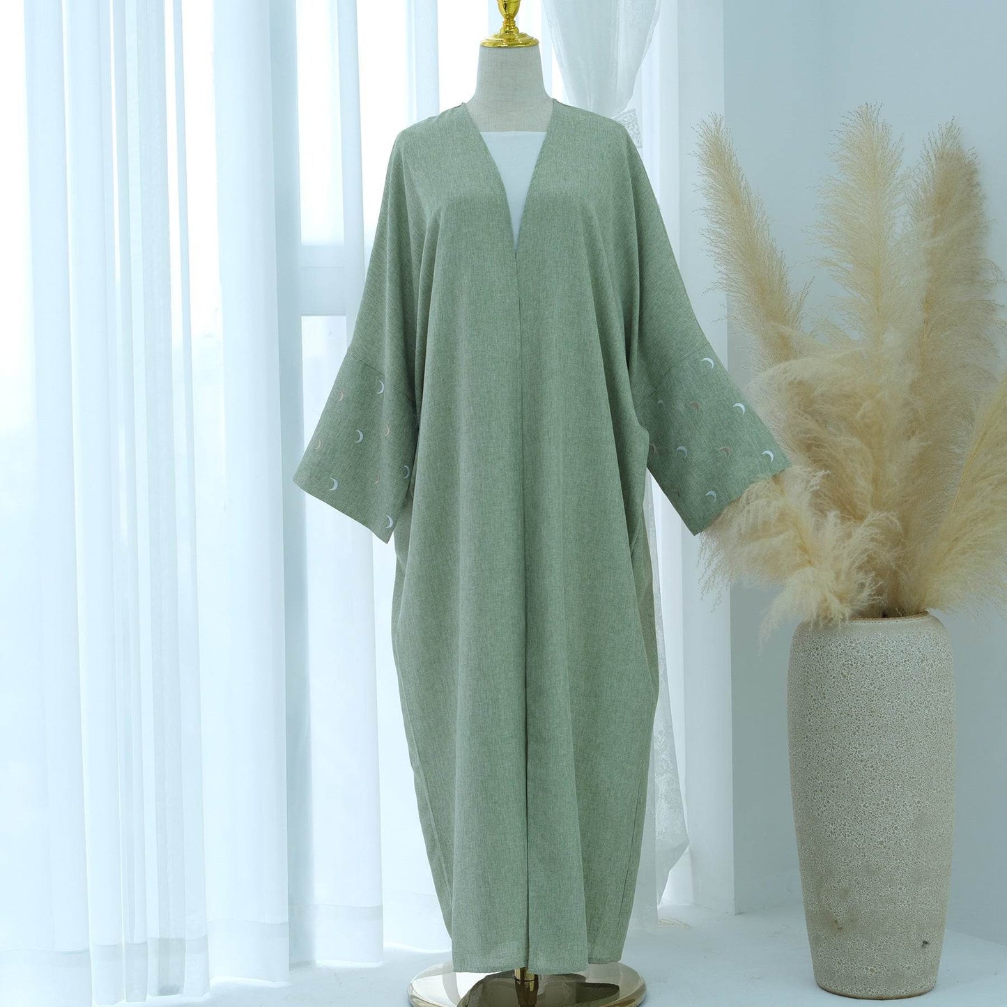 Embroidered elegant cardigan robe - Price Value Store