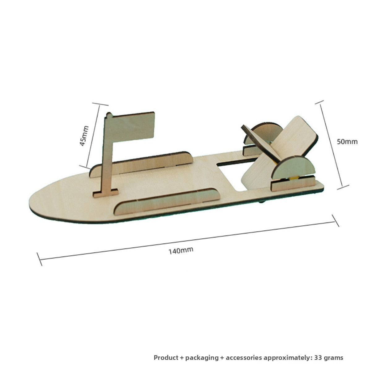 Children's DIY Electric Wooden Steamboat Science Kit