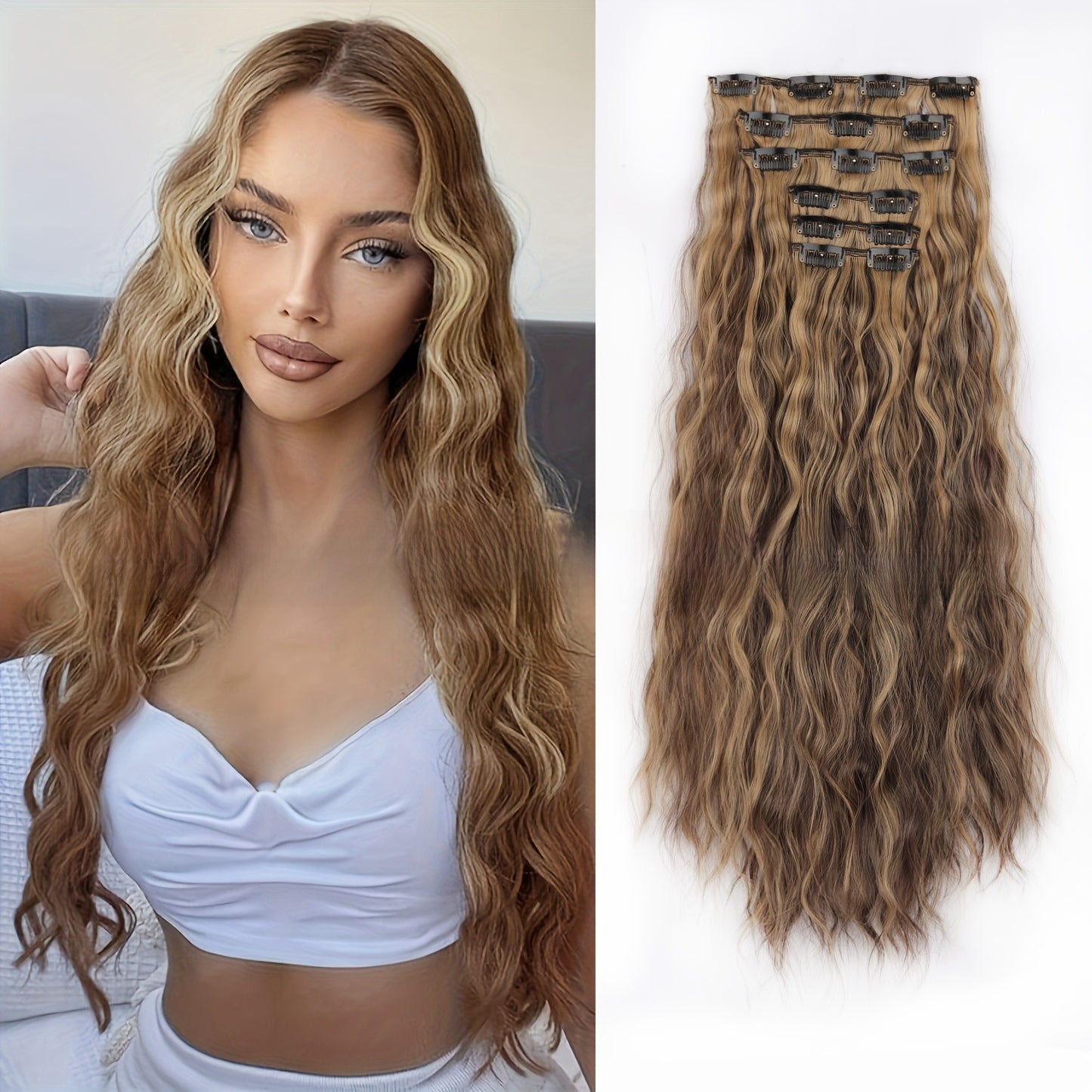 Small roll clip hair extension wig
