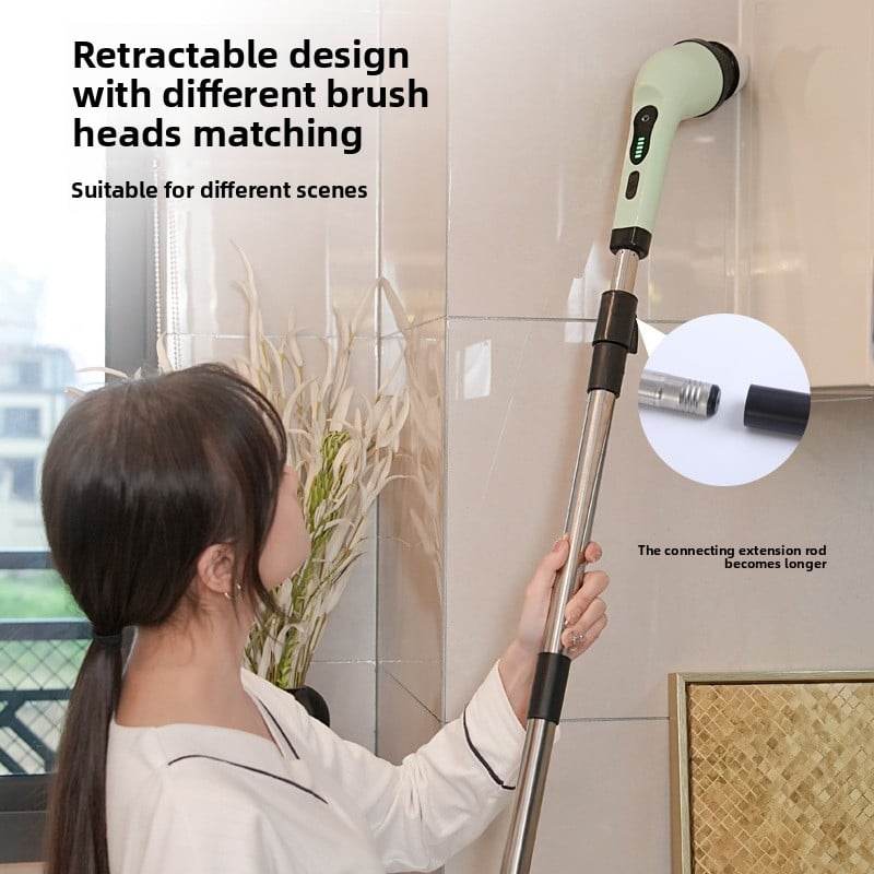 Wireless Long Handle Electric Cleaning Brush Household Handheld Multifunctional Toilet Washing Machine Artifact Cleaning Kitchen Waterproof - Price Value Store