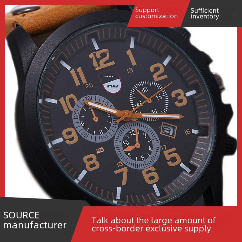 Fashionable and simple business belt quartz watch for men - Price Value Store