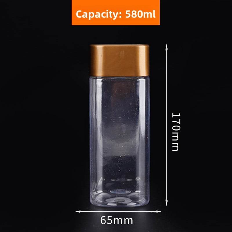 Square Transparent PET Plastic Storage Jars with Lids (300ml?700ml). - Price Value Store