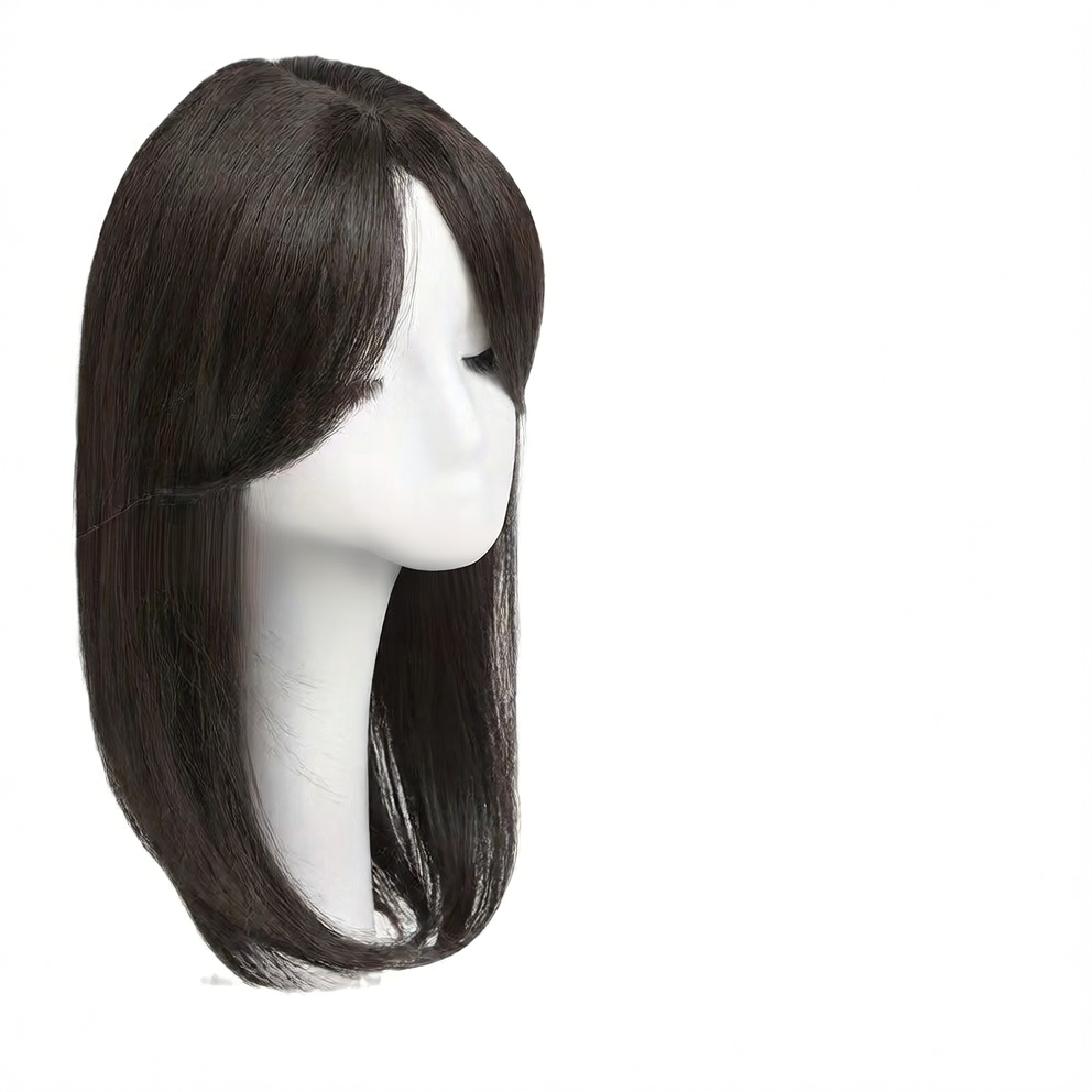 A wig for hair replacement on the top of the head
