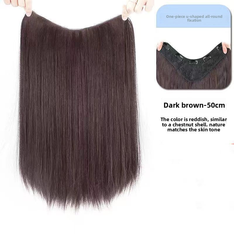 Women's V-Shaped Long Curly Invisible Hair Extension Patch