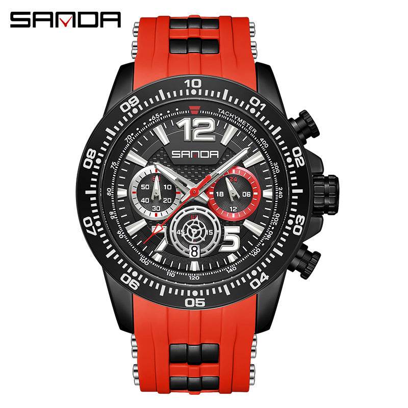 Men's Fashion Three-Eye Six-Pin Waterproof Quartz Watch - Price Value Store