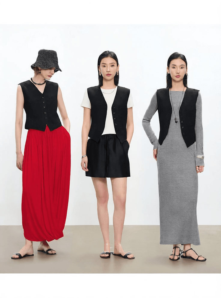 V-neck women's suit vest - Price Value Store