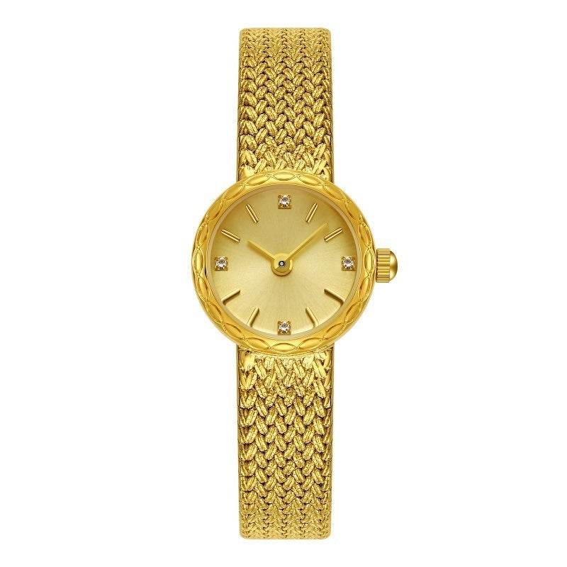 Simple Retro Copper Mesh Small Gold Watch Women's Internet Celebrity Explosive Exquisite Casual Light Luxury All-match Elegant - Price Value Store