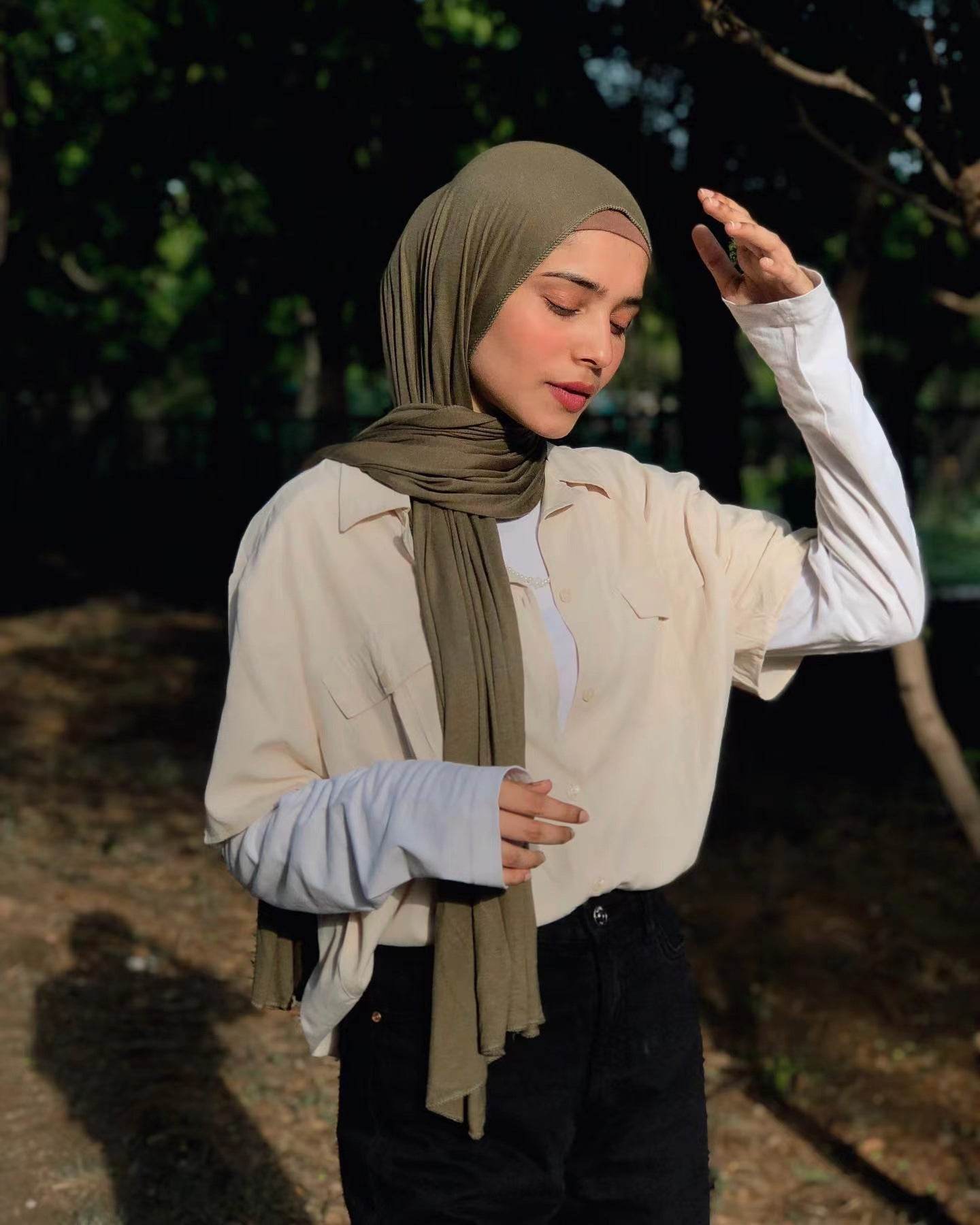 Solid-color lustrous cotton scarf for women - Price Value Store