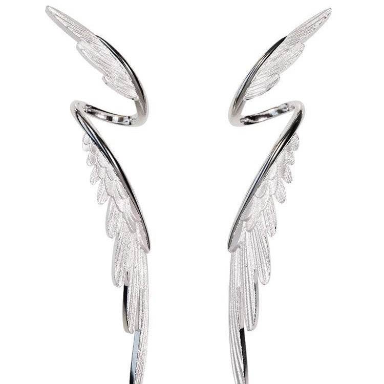 Wings Earrings Niche Design Simple Cold Style Retro High-end Fashion New Feather Earrings All-match Accessories - Price Value Store