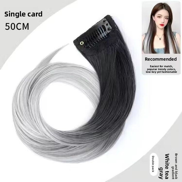 Wig female piece dyed gradient hair piece