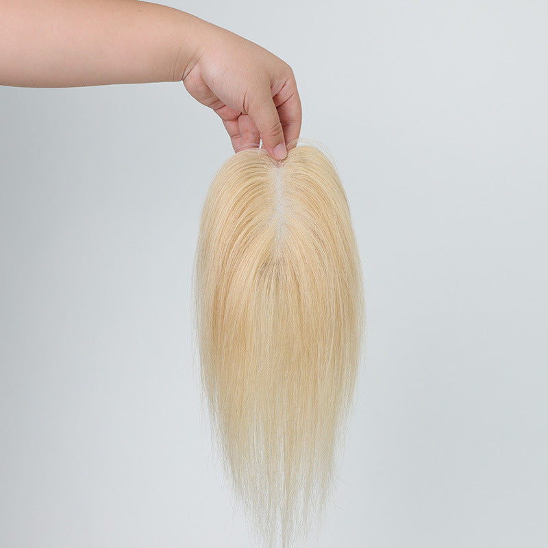 A golden wig with bangs for women