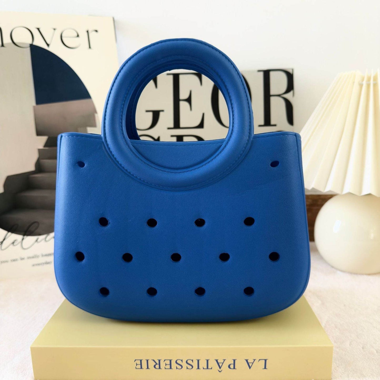Mini EVA Beach Square Shell Handbag with DIY Hole Pattern - Price Value Store