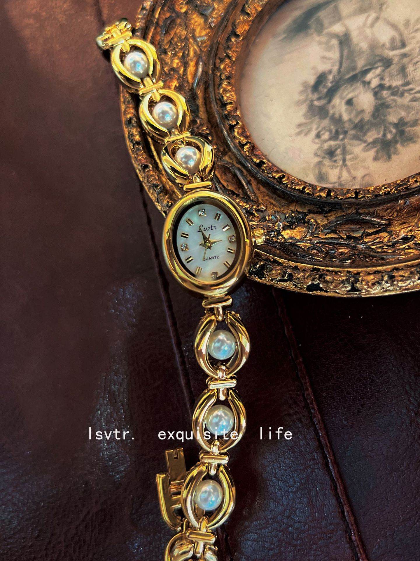 A mid-history light luxury imitation pearl watch with elegant bracelet for women - Price Value Store