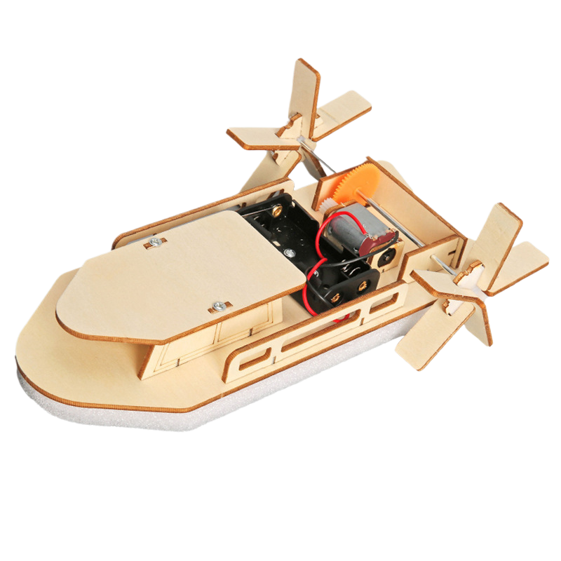 Children's DIY Electric Wooden Steamboat Science Kit