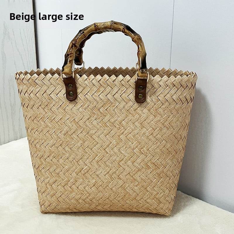 Handmade Bamboo Tote Bag Vacation - Price Value Store
