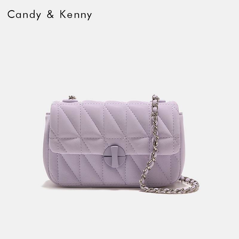 Pink checkered chain crossbody bag - Price Value Store