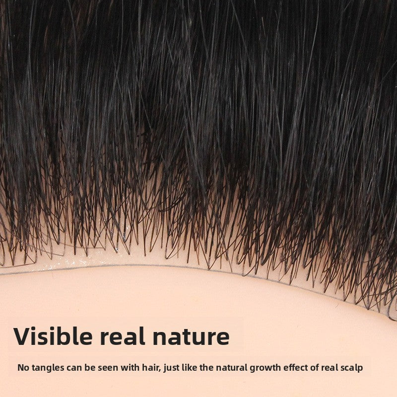 Invisible Real Human Hair Hairpiece for Forehead