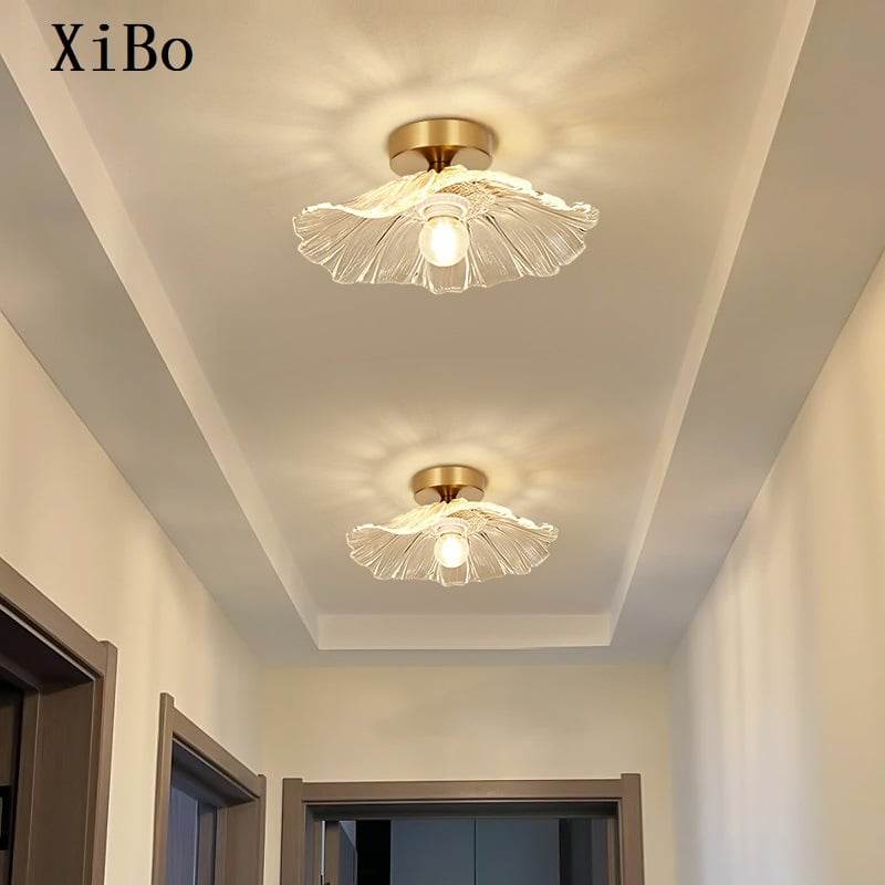 Japanese lotus leaf aisle lamp modern simple creative flower balcony corridor entrance ceiling lamp - Price Value Store