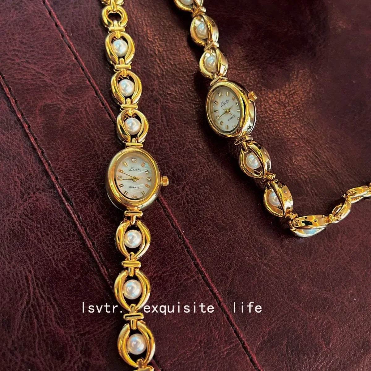 A mid-history light luxury imitation pearl watch with elegant bracelet for women - Price Value Store