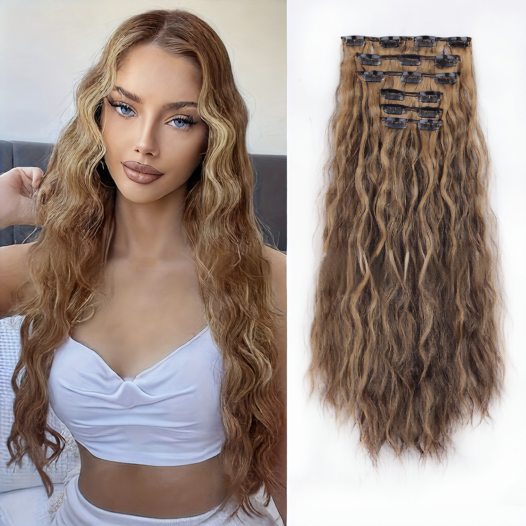 Small roll clip hair extension wig