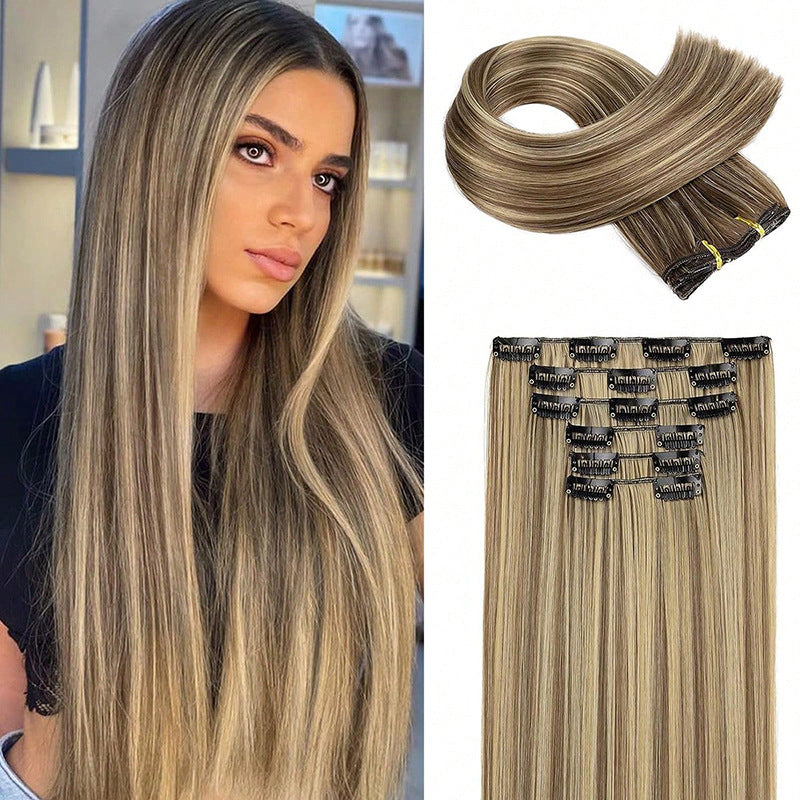 Long straight black hair wig for women