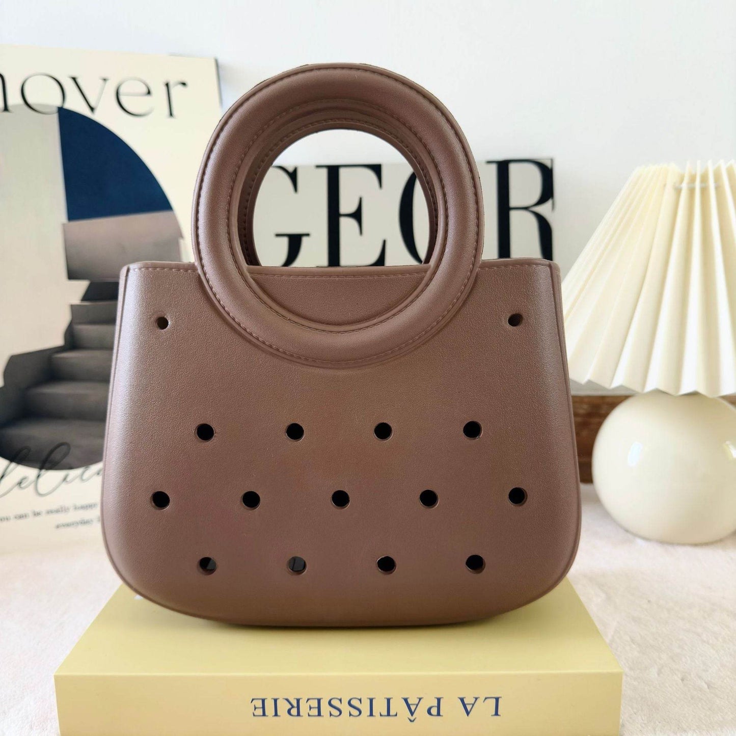 Mini EVA Beach Square Shell Handbag with DIY Hole Pattern - Price Value Store