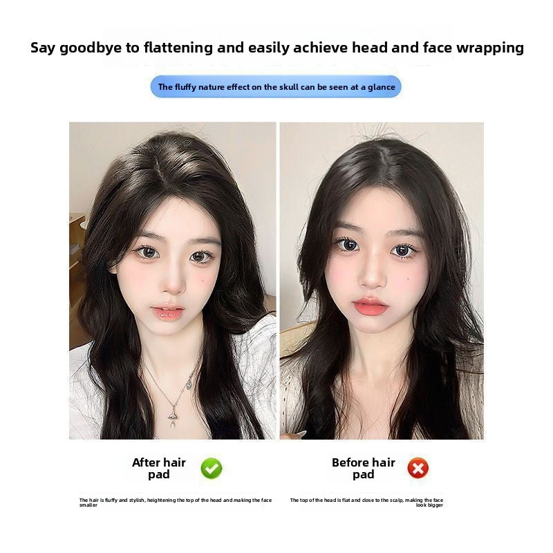 One-piece fluffy wig for the top of the head