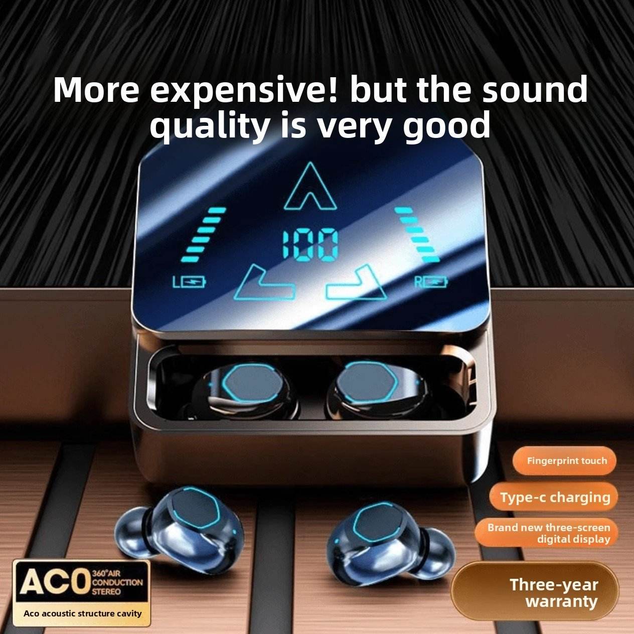 Bluetooth headphones with wireless noise cancellation and high sound quality - Price Value Store